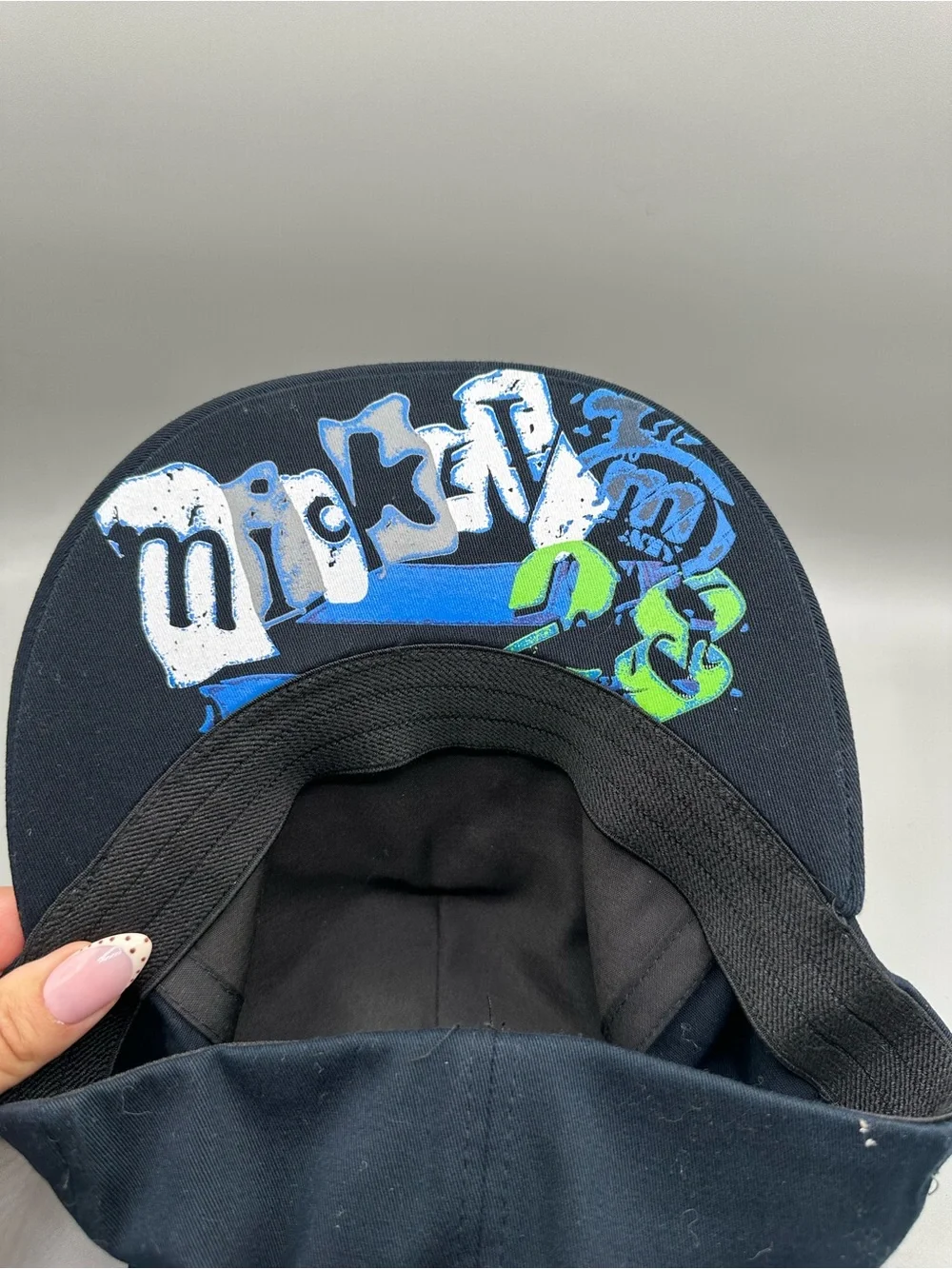 Disney Parks Mickey Mouse Punk Rock Mohawk Embroidered Hat Youth OS Navy